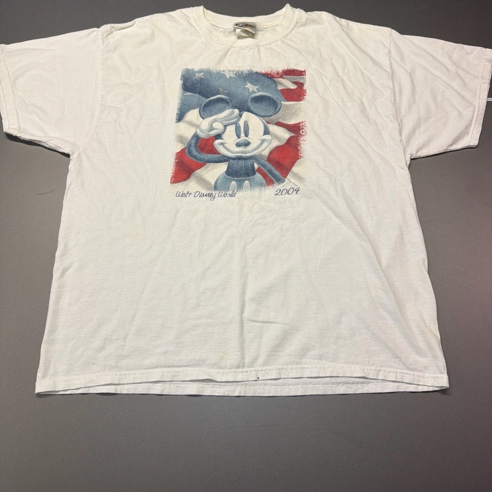 Mens Vintage‎ Y2K Walt Disney World T-Shirt Mens Size XL 2004 Flag Tee